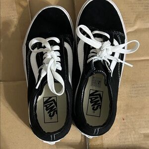Vans  Black and White Athletic Shoes